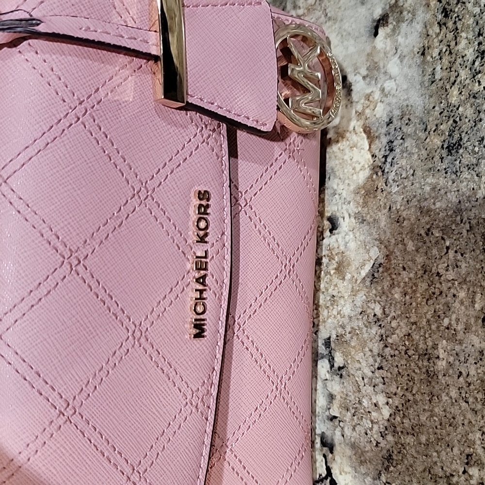 Michael Kors EUC Ava Cross Stitch Mini Crossbody pink Bag - Picture 5 of 14